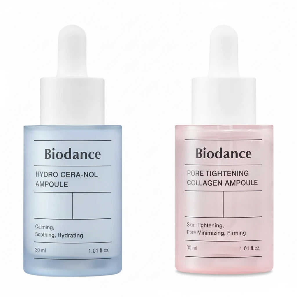 Duo Ampoules Expertes Biodance – Hydro Cera-nol & Pore Tightening Collagen