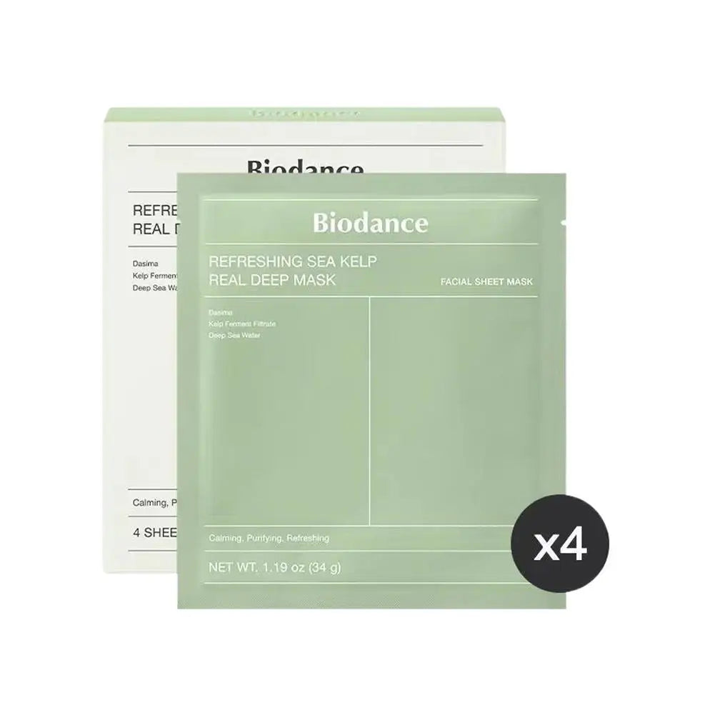 Biodance Real Deep Mask – Masques Visage Hydrogel Révolutionnaires (Boîte de 4)