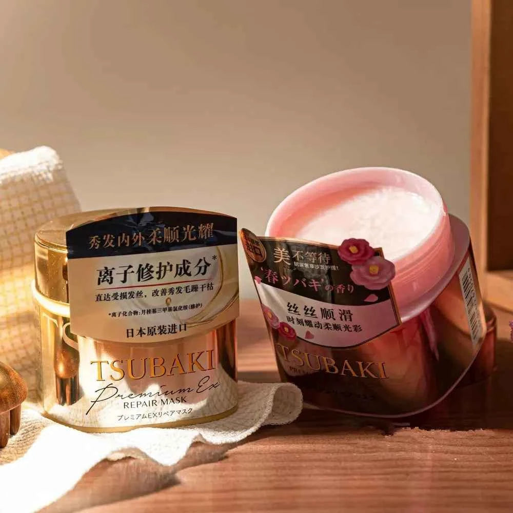 Japan TSUBAKI Premium Repair Hair Mask, Deep Nourishing Conditioner for Dry Damaged Hair, Anti-Frizz & Smoothing Treatment